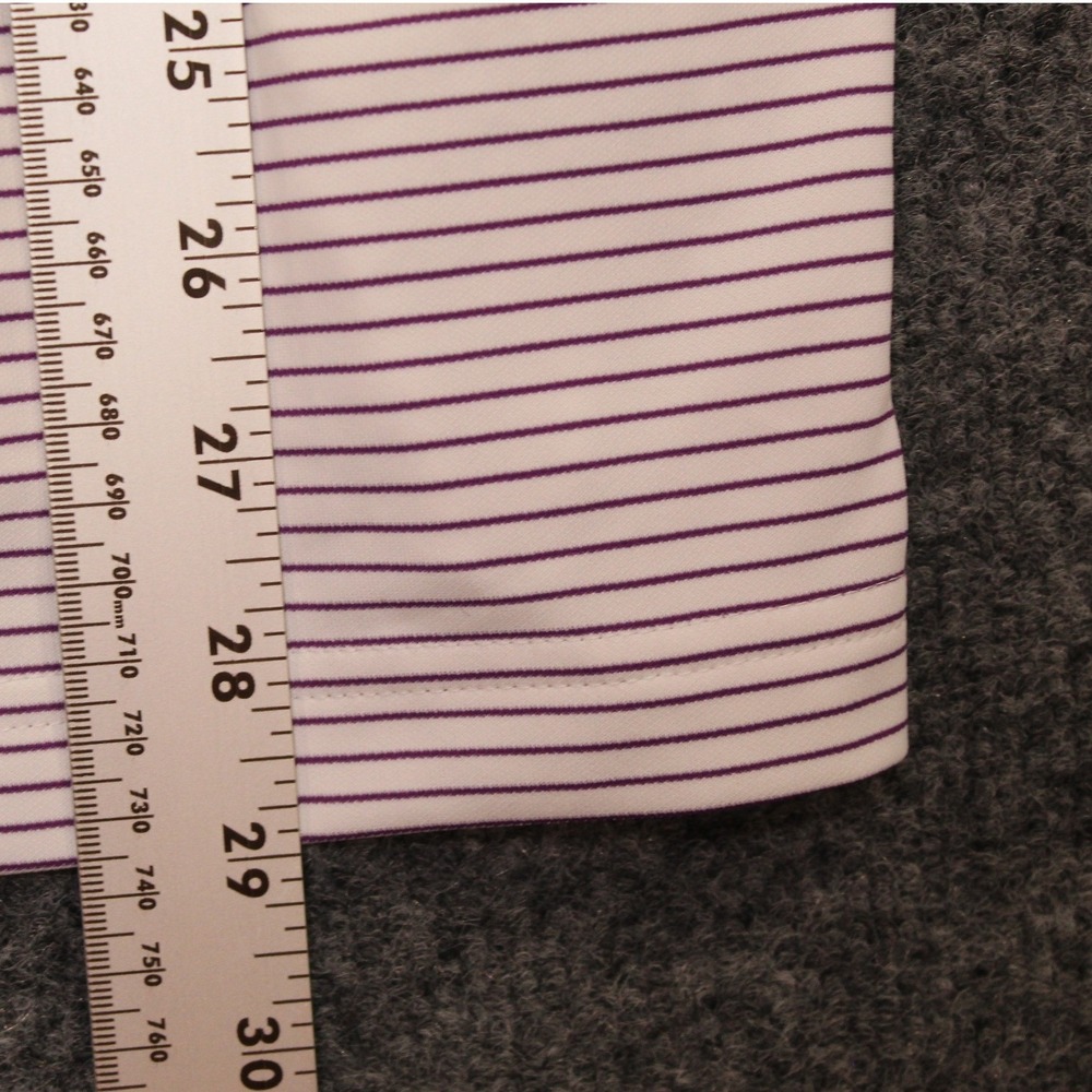 Adidas Mens XL Striped Golf Polo Shirt White Purple FVJY95S Short Sleeve - Picture 6 of 8